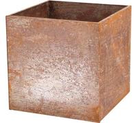 Bac à plantes moderne, jardinière surélevée, acier Corten rouillé, angulaire, 40 x 40 cm