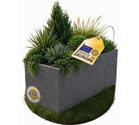 Bac à plantes Pierre - Effet pierre volcanique - Basalte - 100 cm - Anthracite - Pour jardin et terrasse