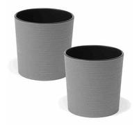 Bac à Plantes Pot à Fleurs Pot de Fleurs Bacs Seau Locon 2er-Set 25 CM Gris