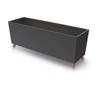 Prosperplast Urbi Case N Jardinière avec pieds et pot intérieur pour intérieur et extérieur, rectangulaire, résistante aux UV, rectangulaire, 77 x 23,5 x 30 cm (anthracite)