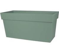 Bac à plantes sur roulettes - Toscana Muret 80 cm - volume 74 L - avec réservoir d'eau - grille filtrante - canal d'arrosage - 79 x 35 x 39 cm - vert laurier