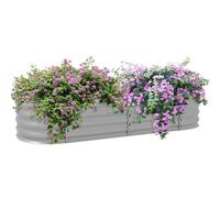 Bac à plantes surélevé en métal Outsunny, bac à plantes, bac à légumes, bac à fleurs DIY avec fond ouvert, bac à herbes aromatiques pour jardin, balcon, argent, 150 x 62 x 30 cm