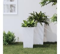 Bac à plantes The Living Store avec insert amovible, blanc, 11/26,5 L, rotin PP