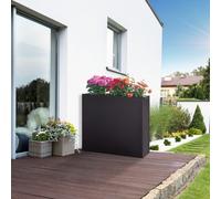 Bac à plantes « Vaargel » - Pot d'intérieur/extérieur, 82 x 90 x 30 cm, rectangulaire, en acier galvanisé noir