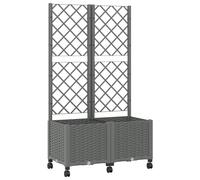 Bac à plantes vidaXL avec treillis et roulettes, gris clair, 80 x 40 x 146 cm, PP