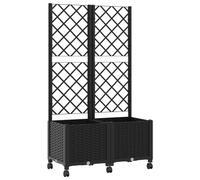 Bac à plantes vidaXL avec treillis et roulettes, noir, 80 x 40 x 146 cm, PP