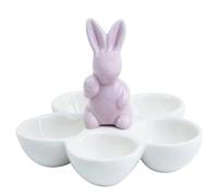 Bac à œufs Bunny (rose) | En céramique, pour 5 œufs, lapin décoratif coloré comme poignée pratique