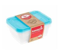 Bac Alimentaire - Fredo Fresh - Ensemble de contenants - 3x1 25l - Rectangulaire - Couleurs variées