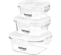 Bac Alimentaire - Lamart - Lt6012 - Ensemble De 3 Bocaux En Verre - Transparent - Rond