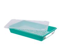 Bac alimentaire plat 8 L HACCP avec couvercle et grille - Vert