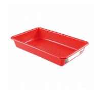 Bac alimentaire plat avec étiquette HACCP 3 litres - Rouge