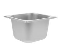Bac Carré Inox 1/6 pour Table Vapeur, Restaurant, Buffet et Traiteur | Maintien au Froid, Bords Lisses, Finition Argentée, Adapté aux Légumes Cuits Vapeur, Glaçons, Desserts, Banquets et Cantines
