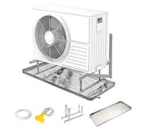 Bac Condensat Clim Acier Inoxydable, Bac de Récupération des Condensats avec Support de Montage, Kit D'accessoires de Drainage, Tuyau de Vidange, Sortie D'eau(84 * 38cm)
