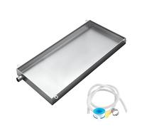 Bac Condensat Clim, Bac de Vidange en Acier Inoxydable 304, avec Orifice de Drainage et Tuyau de Récupération d'eau, Kit Fenetre Clim pour Climatiseurs Split(5p)