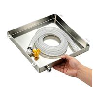 Bac Condensat Clim Mobile en Acier Inoxydable 304 avec Sortie de Drainage | Bac Récupération Condensat avec Tuyau, Épaisseur de 0,8 mm, pour Climatiseur Lave-Linge Cage pour Animaux(70x100x3cm)