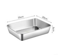 Bac Conservation Acier Inoxydable 13x10cm Rustproof(A) | Acier inoxydable pour premium, couvercle plastique inclus, dimensions 25.8x20x5cm, pour idéal grand format