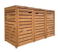 Bac conteneur bois Lex marron 3x240L Beige