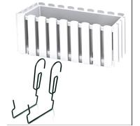Bac de balcon avec crochets pot de fleurs bac a plantes forme clôture blanc 38 cm 6 L pot de balcon balustrade boite a fleur