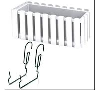 Bac de balcon avec crochets pot de fleurs bac a plantes forme clôture blanc 38 cm 6 L pot de balcon balustrade boite a fleur