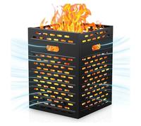 Bac de combustion en acier - Corbeille de combustion pour l'extérieur - Fabriquée en tôle d'acier de 2 mm d'épaisseur - Avec couvercle et ventilation - Pour les déchets de jardin, les ordures, le papi