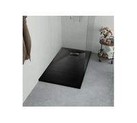 Bac de Douche Receveur de Douche Rectangulaire Salle de Bain Maison Intérieur Trou de Drain Standard de 9 cm SMC Noir 144778