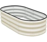 Bac de jardin en acier - Fabriqué en béton - Grand format - Blanc - Dimensions : 120 x 60 x 30 cm