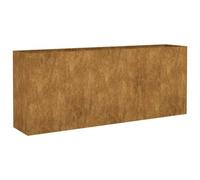 Bac De Jardin Surélevé Avec Cadre Renforcé Et Base Ouverte Acier Corten 200x40x80 Cm