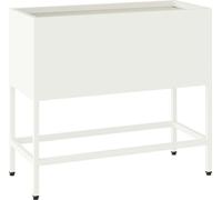Bac de jardin surélevé Blanc 60 x 26 x 48 cm Acier