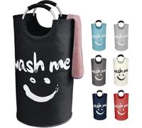 Bac de lavage compact 91 L, en tissu, noir, 38 x 38 x 72 cm, avec poignée