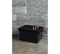 Bac de manutention gris 10 litres avec couvercle noir