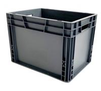 Bac de stockage plastique gerbable norme Europe parois pleines - 25 litres - dim : H 29 x L 40 cm