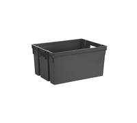 Bac de rangement 50l noir 1 pièce