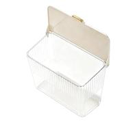 Bac de rangement côté laveuse avec couvercle et corps moulé, B | Poignée du couvercle et extérieur nervuré verticalement, rangement latéral pour les fournitures de lessive,