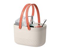 Bac de rangement creux à drainage - Panier de douche portable de 24 x 17 x | 14 cm - Boîte de drainage pour douche | Organiseur de drainage | Panier de rangement pour salle de bain avec poignées