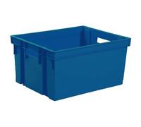 Bac de rangement - EDA - 20 L - Bleu - Robuste - Emboîtable et superposable