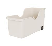 Bac de Rangement en Plastique, Petit Organisateur de Garde-manger avec 2 Roues, Conteneur de Rangement pour Tiroirs de Comptoir Sous les étagères de L'évier
