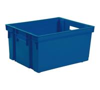 Bac de rangement en plastique sans couvercle - 50 L - bleu minéral