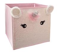 Atmosphera Bac de rangement Licorne rose 29 x 29 cm