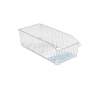 - Bac de Rangement Frigo à Roulettes Streaks 15x31cm Transparent PET