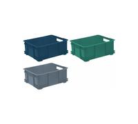 keeeper Caisse de rangement empilable Bruno Eco 28 L – Bleu foncé