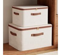 Bac de rangement pliable avec couvercle, boîte de rangement ménagère durable de grande capacité avec doubles fermetures éclair pour un transport facile, conteneur de rangement de vêtements sous le lit