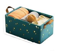 Bac de rangement pliable en tissu Oxford avec cadre en acier résistant à l'humidité, empilable, grande ouverture, gain de place, pour placard, chambre à coucher (vert)