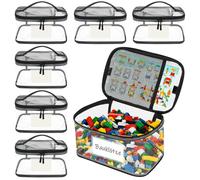 Bac de rangement pour jouets Transparent - 24 x 17 x 11 cm - Lot de 6 - PVC