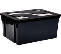 Bac de rangement renforcé gris 50L avec couvercle 560x410x295mm EDA - 17756