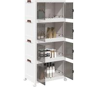 vidaXL Boîte de rangement empilable avec roues à 4 niveaux 75 L