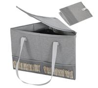 Bac de Rangement Triangulaire avec Couvercle Support Pliable Résistant à la | Organisateur de Rangement pour Cintres pour l'Organisation de la Chambre à Coucher, de la Buanderie, de
