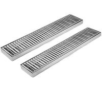 Bac de Récupération Acier Inoxydable 50x10cm Tapis de Bar Egouttoir Bac Récepteur INOX Comptoir Drip Tray Barmat Plateau d'Egouttage Matériel Bar Restaurant (Lot de 2 Pièces)