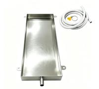 Bac de Récupération Des Condensats Inox 304 Soudure Laser Étanche Plateau | Design Bord Replié Sans, Finition Soudure Brillante, pour Récupération Eau Clim Cache Pots Plantes Vertes(12x8x1.2in)