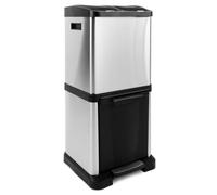 Bac de recyclage moderne Acier inoxydable, James 3 compartiments 32 litres