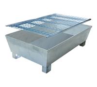Bac de rétention 220L avec caillebotis 100% acier pour 2 fûts - format emboîtable compact DRAKKAR - 08363